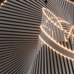 Moderno Design creativo scandinavo linea astratta lampadari di illuminazione a sospensione per camera da letto Lobby Hotel sala espositiva per camera - Product Image 4