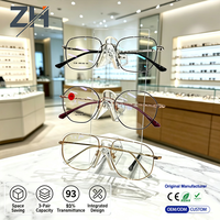Expositor de Gafas Acrílico Transparente con Múltiples Ranuras para Mostrador, Soporte para Gafas de Sol y Monturas Ópticas
