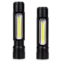 Lampe torche LED rechargeable USB magnétique étanche haute luminosité pour extérieur avec zoom et éclairage latéral COB