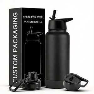 Özel 12oz 16oz 18oz 22oz 25oz 32oz 40oz 64oz 128oz Yalıtımlı Toz Boyalı Paslanmaz Çelik Su Matarası Pipetli Kapaklı - Product Image 1