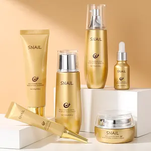 Logo personnalisé Kit facial marque privée blanchissant éclaircissant acné lotion pour le visage crème d'escargot mini kit de soin de la peau ensemble de soins de la peau de voyage