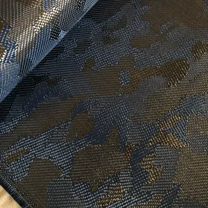 Width 1000mm Blue Camouflage Jacquard Carbon And Aramid Hybrid Fiber Fabric