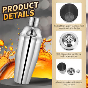 Factory Direct Mixology Tools 350/550/750 ml Bartender <span class=keywords><strong>Shaker</strong></span> Coctelera de acero inoxidable - Product Image 3
