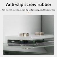 Support de fixation en alliage d'aluminium électroplaqué en forme de U pour verre trempé de toilettes, clip de fixation pour cloison
