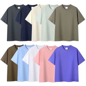 230Gsm Oversized 100% Cotton <b>Plain</b> <b>T</b>-<b>Shirt</b> for Men Custom Logo Blockbuster Plus Size Shoulder Drop Knitted Print - Product Image 1