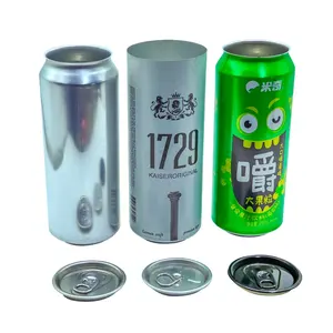 Transparent Custom 500ml 330ml 12oz 250ml 200ml White Print Round Aluminum Can For Beer Beverage Juice Soda Soft Drink Packaging