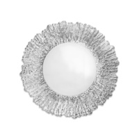 YITIAN Assiettes en plastique de haute qualité pour dîner, assiettes à rebord doré de luxe, assiettes de présentation en argent, fournitures pour mariage, hôtel et restaurant