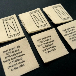 ป้ายผ้าฝ้ายพิมพ์ลายขนาด 15x70 มม. ป้ายโลโก้ดีไซน์ขายดี ป้ายพิมพ์ลาย ป้ายพิมพ์ลายสำหรับเสื้อผ้า - Product Image 2