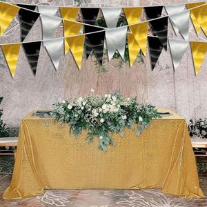 Black Gold Silver Triangle Pennant Banner Flag Metallic Fabric Bunting <b>Garland</b> for <b>Christmas</b> Wall Hanging,Graduation Decorations - Product Image 2