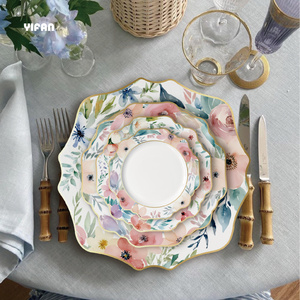 Set di Stoviglie in Ceramica Sunfloewr 2025 Nuovo Design con Motivo Pastorale Nuovi Piatti per Matrimoni ed Eventi/Catering/Noleggio - Product Image 3
