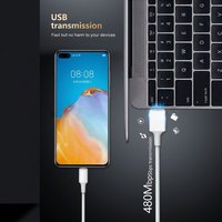 Kabel USB A ke USB C 3A Pengisian Cepat 480Mbps Sinkronisasi Data Selubung TPE Kabel Charger Tipe-C Tembaga Bebas Oksigen untuk Ponsel Android