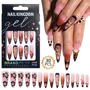 Vente en gros 30pcs personnalisé 3D diamant luxe <span class=keywords><strong>fleur</strong></span> conception bâton <span class=keywords><strong>sur</strong></span> les <span class=keywords><strong>ongles</strong></span> acrylique pointe française presse <span class=keywords><strong>sur</strong></span> les <span class=keywords><strong>ongles</strong></span> pour Nail Art Salon - Product Image 1