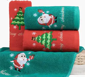 Kerst Polyester Handdoek Voor Thuis En Hotel Badhanddoek Set Schattige Kinderen Schattige Microfiber Badhanddoek Cadeau Set