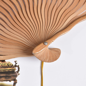 Quạt tre gấp phong cách cổ xưa 6 inch Hanfu mùa hè Trung Quốc cầm tay với cần cẩu nhỏ những đám mây tốt lành vẽ tối - Product Image 5