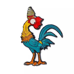 Professional customized cute chicken soft enamel pin lapel pin with black nickel metal