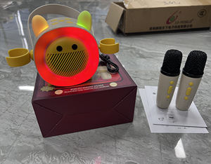 Microphone KTV professionnel pour enfants, lecteur <span class=keywords><strong>de</strong></span> musique, enregistreur <span class=keywords><strong>de</strong></span> chant, haut-parleur sans fil avec double microphone, <span class=keywords><strong>karaoké</strong></span> - Product Image 4