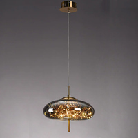 Lustre de chevet LED en fer doré de style nordique, design artistique de luxe avec longue suspension, idéal pour hôtels et bars, en verre Gypsophila