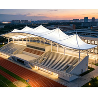 Structure de toit en membrane PVDF pour tribunes et scènes, abri pare-soleil en acier architectural pour stades, garages, écoles, parcs et hôtels