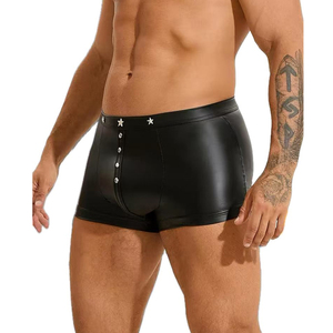 Tanga para hombre, calzoncillos negros con remaches de piel sintética, calzoncillos triangulares Punk, bragas para hombre, lencería <span class=keywords><strong>Gay</strong></span> - Product Image 5