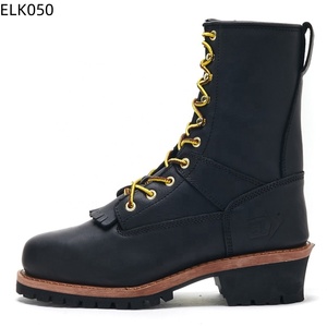 Wholesale Elkland Men's Custom Full Grain <b>Leather</b> Lace-Up <b>Work</b> <b>Boots</b> Steel Toe Safety Shoes Industrial Architectural Use Model - Product Image 3