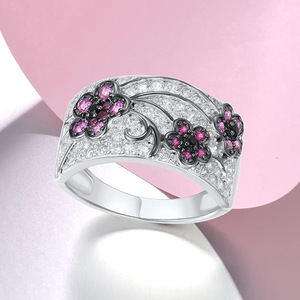 Anello a due toni con fiore per donna, elegante e alla moda, gioiello da dito - Product Image 6