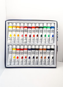 Pintura acrílica para estudiantes, juego de 24 colores de alta calidad, No tóxico, 12ml - Product Image 2