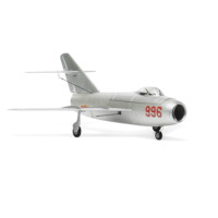 Радиоуправляемый самолет-истребитель MinimumRC Mikoyan MiG-15 с 30-мм EDF-турбиной, бесщеточным двигателем, 3-канальным управлением, 2.4ГГц, гироскопической стабилизацией, для выполнения трюков, RTF