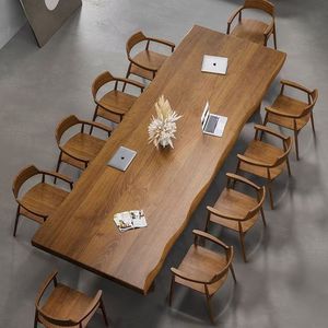 Mesa de Conferencia de Madera Maciza, Rectangular, para Oficina, Comercial, Mesa de Negociación, Diseño Moderno y Minimalista - Product Image 2