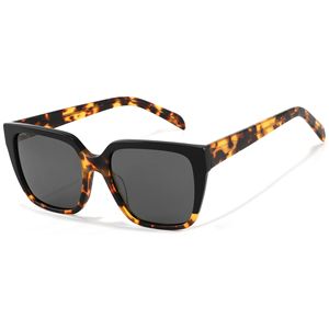Gafas de Sol Rectangulares con Marco de Concha de Tortuga, Lentes Marrones, Protección UV400, Estilo Unisex para Adultos - Product Image 5