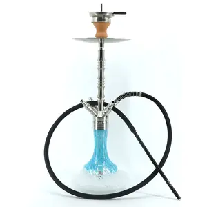 OUDI新设计银色铝制水烟最佳Shisa Shisha Narghile Hokkah