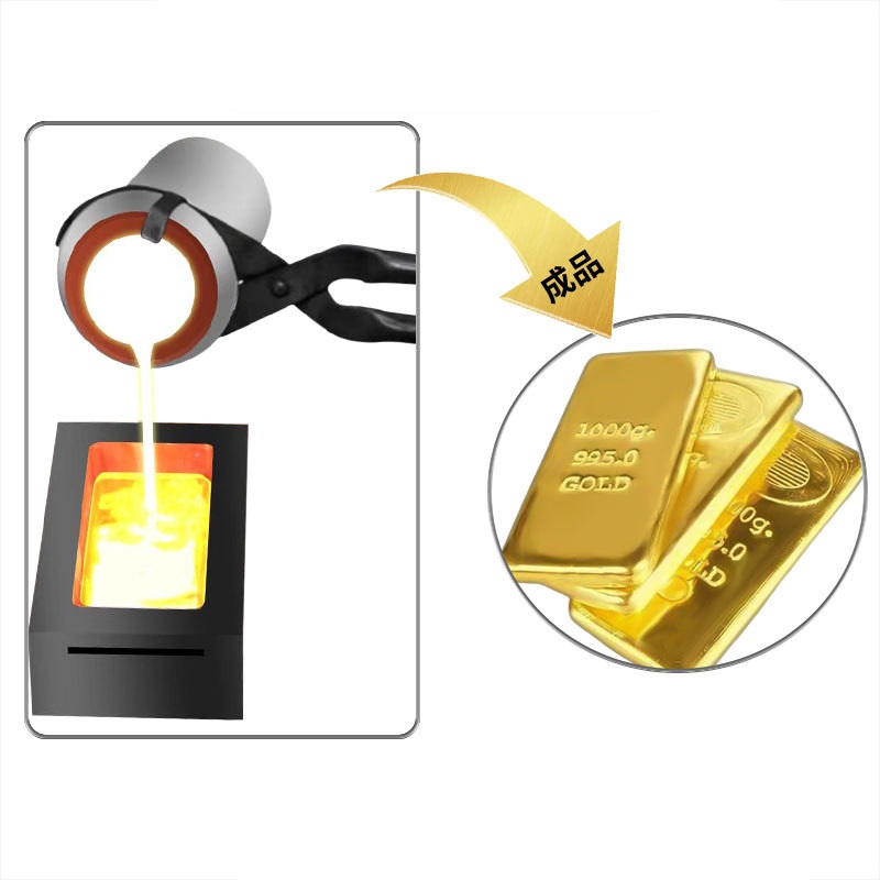 1+3 KG Gold Melting Furnace Set, 110V Electric Melting Furnace Set 110v Electric Furnace Upgraded 2100 F Digital Temperature Control 2 Crucibles Ideal Smelting Silver Aluminum Copper