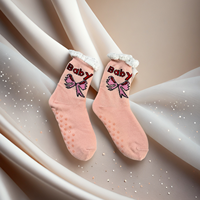 Großhandelspreis Rutschfeste Klassische Cartoon-Crew Transparente Schlafsocken für Damen