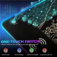 Tapis de souris de jeu RGB avec chargeur sans fil, rétroéclairage LED RGB, grand tapis de souris XXL avec support pour téléphone pour ordinateur portable