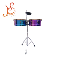 Professional 13 14 Inch Electroplated Gold Timbales Drum Colorful Metal Shell Percussion Musical Instruments
