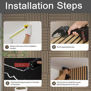 Panneau mural acoustique flexible 3D en MDF, panneau insonorisant à lattes, installation facile, respectueux de l'environnement, réduction de bruit élevée pour chambre à coucher, hôtel, maison - Product Image 3