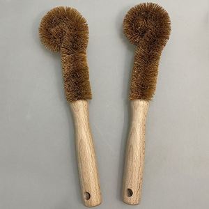 Long Wooden Handle <b>Coconut</b> Fibers Bristles Cleaning Brush for Glass Bottle <b>Cup</b> - Product Image 3