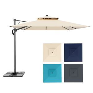 Square Cantilever Patio <b>Umbrella</b> with Hydraulic Lift <b>Windproof</b> Outdoor <b>Umbrella</b> with Weighted Base for Poolside Backyard Deck - Product Image 3