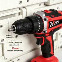 Perceuse-visseuse sans fil 20V DC, couple de 45N, double vitesse 400-1400 tr/min, batterie Li-Ion 5C 1500mAh, perceuse manuelle électrique pour bricolage domestique