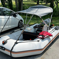 Bateau de pêche gonflable d'extérieur en PVC, pliable, avec ponton en aluminium, bateau de sauvetage rapide, bateau gonflable en Hypalon avec moteur