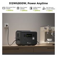 Station d'alimentation solaire à charge rapide Fossibot F800 800W 512Wh avec batterie Lifepo4, portable pour ordinateurs portables, smartphones, appareils photo
