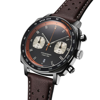 Étui de montre chronographe OEM ODM personnalisé avec votre propre logo et design, nouveau style élégant, en acier inoxydable 316L avec bracelet en cuir véritable U3068
