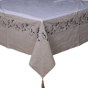 Conjunto de Mantel multicolor de algodón orgánico 100% de diseño moderno lujoso de alta calidad OEM ODM éxito de ventas técnica de tejido floral - Product Image 5