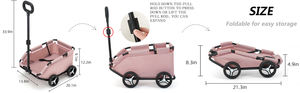 फोल्डिंग 4-व्हील डॉग स्ट्रेलर बैकपैक शैली पालतू जानवर के लिए छोटे कुत्तों और बिल्लियों के लिए चलने वाली खरीदारी के लिए - Product Image 5