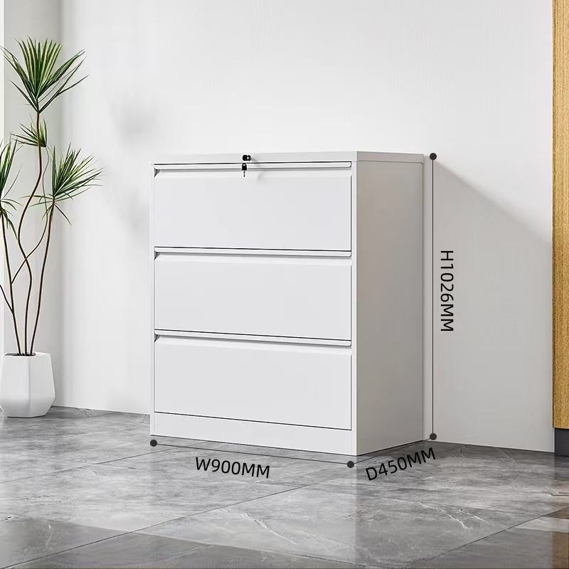 Large tiroir gris foncé à trois tiroirs