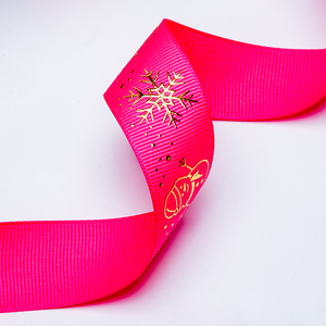 <span class=keywords><strong>Ruban</strong></span> gros-grain personnalisé de haute qualité, 1,5 pouce, couleur unie, polyester imprimé, flocon de neige, feuille d'or, rouleau, décoration de mariage, Noël - Product Image 4
