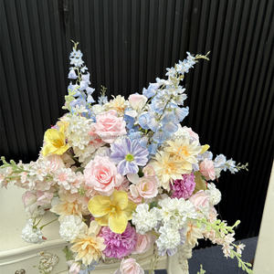 Di alta qualità <span class=keywords><strong>viola</strong></span> chiaro Candy Color <span class=keywords><strong>fiori</strong></span> di seta centrotavola Morandi disposizione piante verde ghirlanda di <span class=keywords><strong>fiori</strong></span> selvatici - Product Image 2