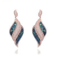 00354 Boucles d'oreilles pendantes en coquille d'ormeau en forme de flèche et de goutte d'eau, inspirées des créateurs, pour femmes, bijoux MOP tendance, vente en gros personnalisée
