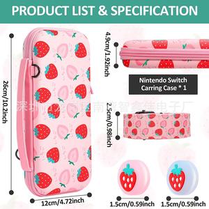 Strawberry Bun <b>Switch</b> Carrying <b>Case</b> For Nintendo <b>Switch</b> OLED EVA Crossbody Bag With Shoulder Strap And Button Cap - Product Image 5