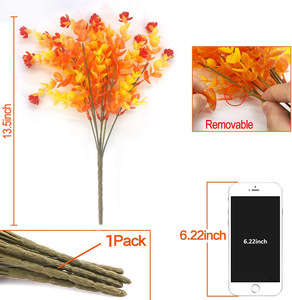 Plantes artificielles vertes en bois, fausses boîtes de 20 cm 14x9 pouces, fleurs artificielles pour l'extérieur, pour décoration de jardin, boîte de fenêtre, décoration de mariage, maison - Product Image 5