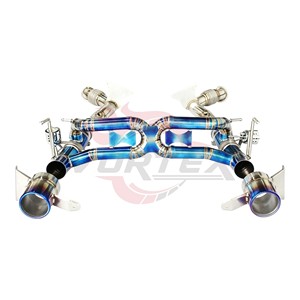 Sistema de Escape Completo Vortex Titanium Valvetronic para Ferrari 488 GTB Spider, Tubo Catback Azul Quemado con Puntas de Downpipe - Product Image 4